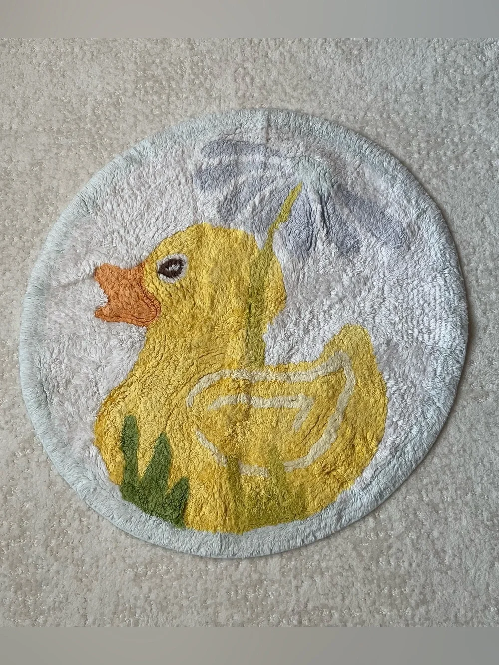 Vintage Cotton Chenille Duck Bath Rug